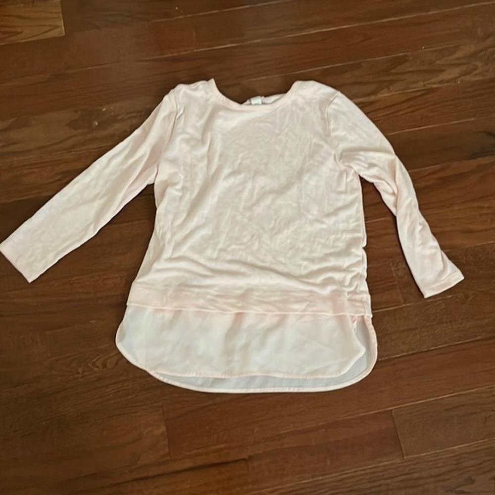 Womens j crew pink 3/4 sleeve shirt